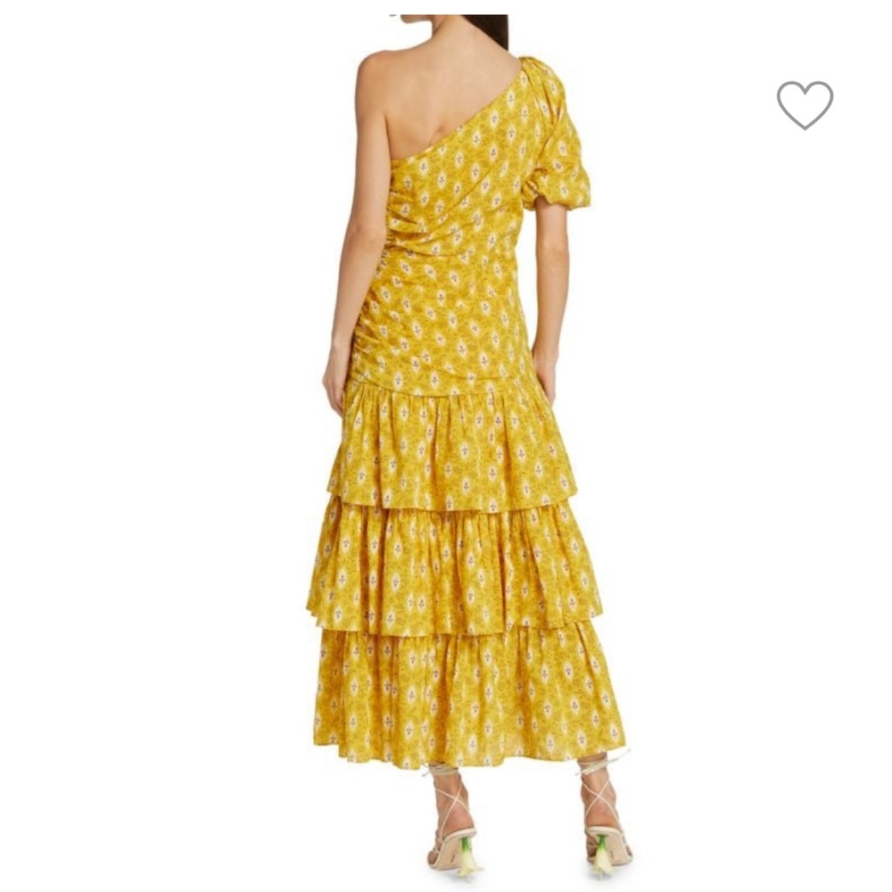 Veronica Beard Yellow/ Golden One-Shoulder Dress - Picture 3 of 6